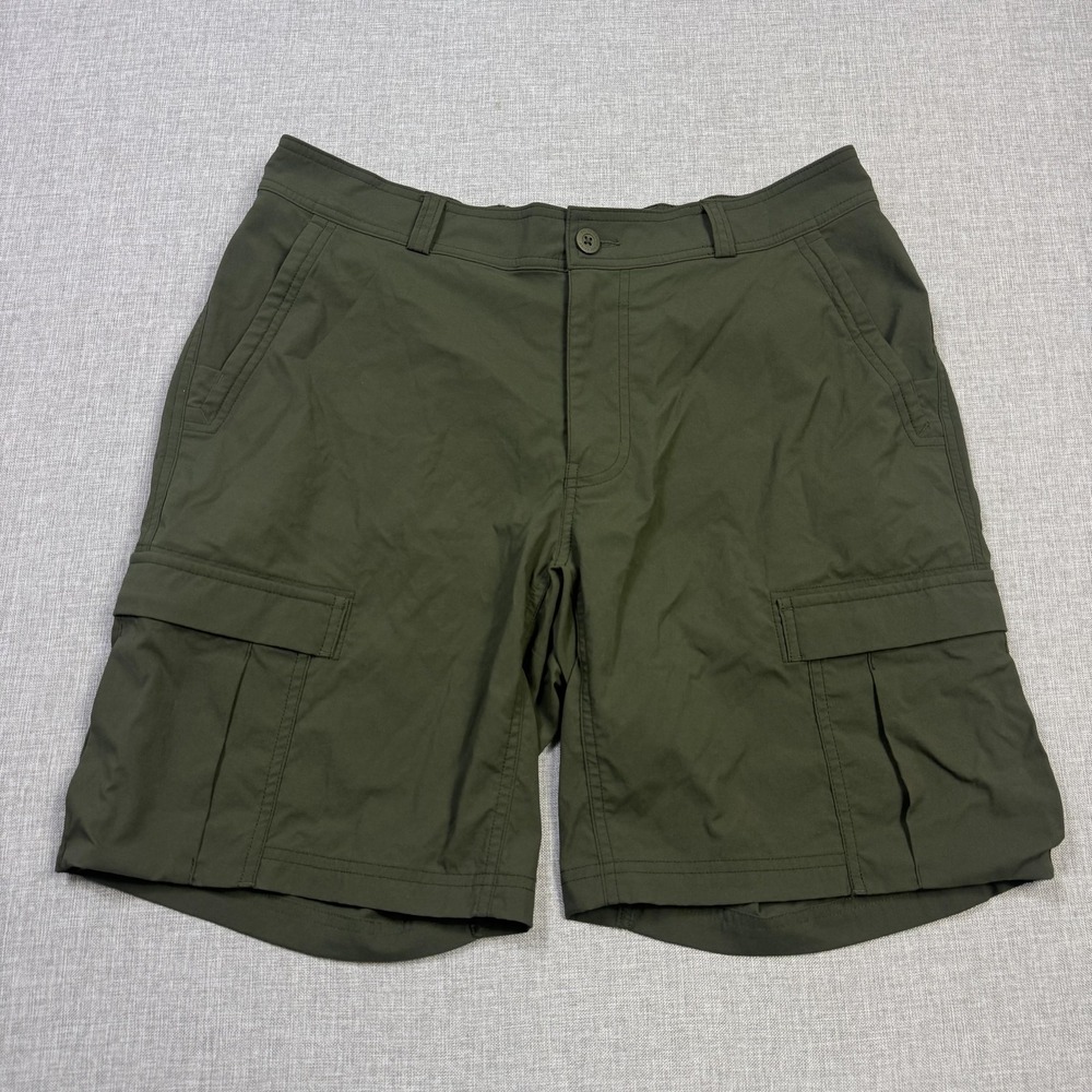 REI Co-Op Cargo Shorts Mens 36 Green Nylon Spandex Hiking Outdoor